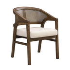 Chaise de salle à manger capitonnée en cannage (paire)