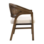 Chaise de salle à manger capitonnée en cannage (paire)