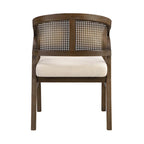 Chaise de salle à manger capitonnée en cannage (paire)