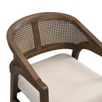 Chaise de salle à manger capitonnée en cannage (paire)