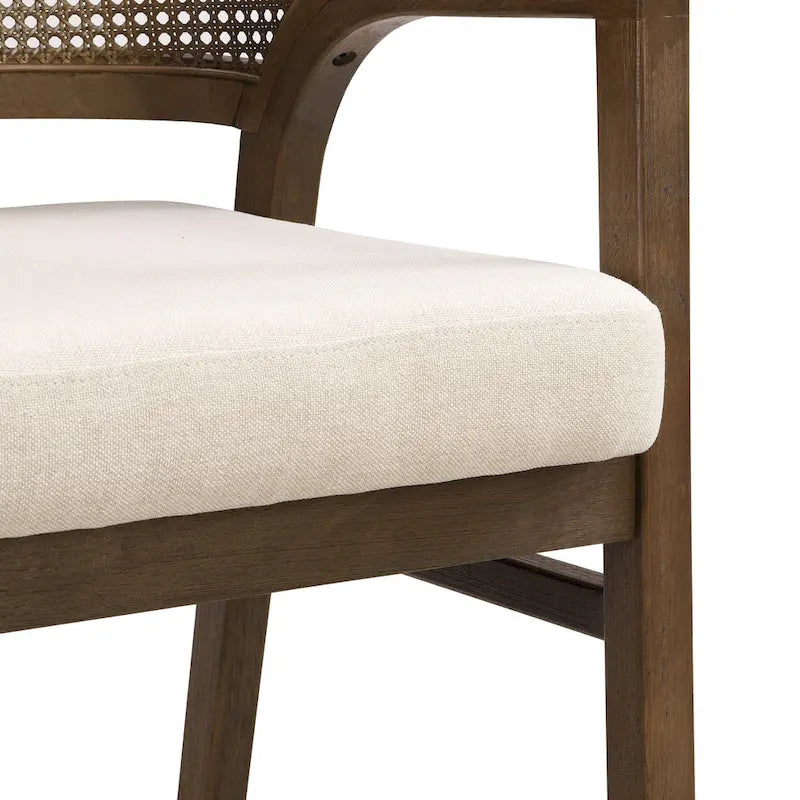 Chaise de salle à manger capitonnée en cannage (paire)