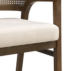 Chaise de salle à manger capitonnée en cannage (paire)