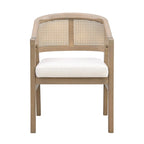 Chaise de salle à manger capitonnée en cannage (paire)