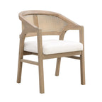 Chaise de salle à manger capitonnée en cannage (paire)