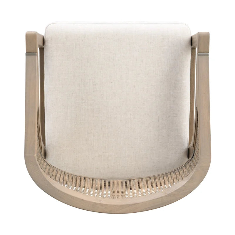 Chaise de salle à manger capitonnée en cannage (paire)