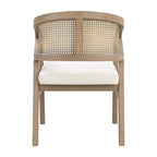 Chaise de salle à manger capitonnée en cannage (paire)