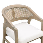 Chaise de salle à manger capitonnée en cannage (paire)