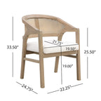 Chaise de salle à manger capitonnée en cannage (paire)