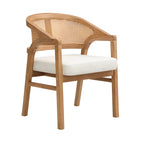 Chaise de salle à manger capitonnée en cannage (paire)