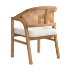 Chaise de salle à manger capitonnée en cannage (paire)