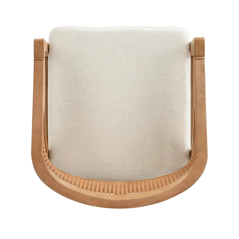 Chaise de salle à manger capitonnée en cannage (paire)