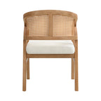 Chaise de salle à manger capitonnée en cannage (paire)