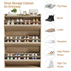 Meuble à chaussures avec 3/2/4 tiroirs basculants, rangement à chaussures moderne pour entrée, meuble de rangement à chaussures en bois