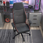 Fauteuil inclinable de jeu en similicuir noir