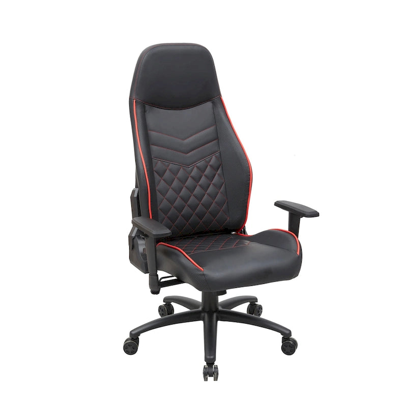 Fauteuil inclinable de jeu en similicuir noir
