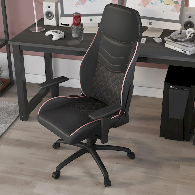 Fauteuil inclinable de jeu en similicuir noir