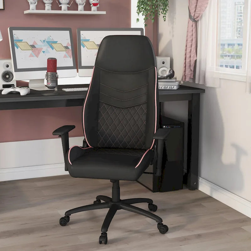 Fauteuil inclinable de jeu en similicuir noir