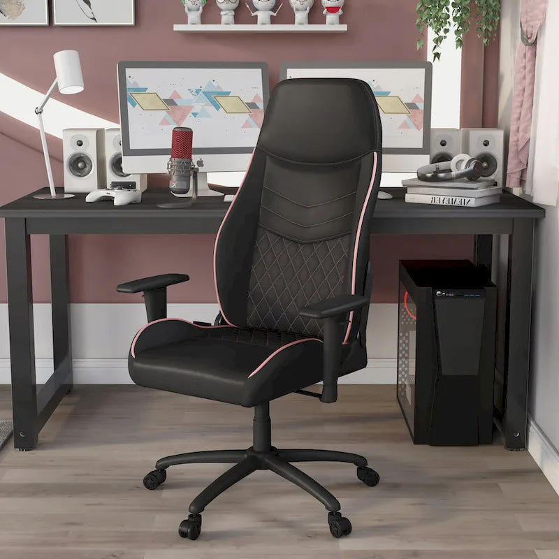 Fauteuil inclinable de jeu en similicuir noir