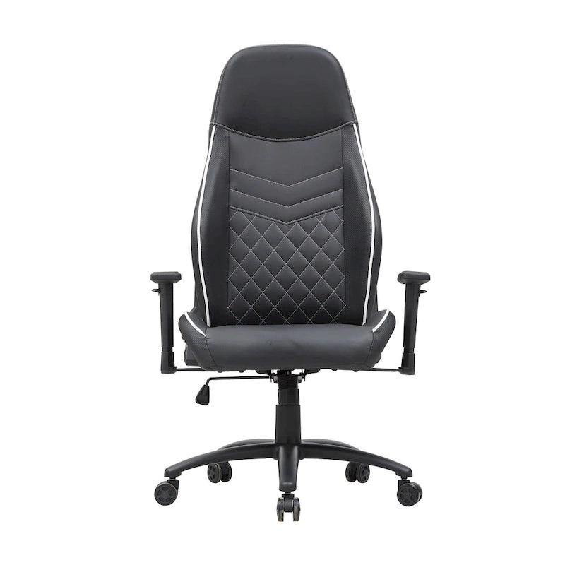 Fauteuil inclinable de jeu en similicuir noir