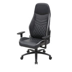 Fauteuil inclinable de jeu en similicuir noir