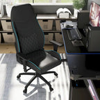 Fauteuil inclinable de jeu en similicuir noir