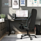 Fauteuil inclinable de jeu en similicuir noir