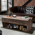 Table basse relevable en bois massif de 104 cm de style rustique