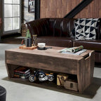 Table basse relevable en bois massif de 104 cm de style rustique