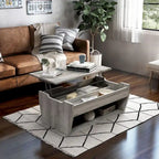 Table basse relevable en bois massif de 104 cm de style rustique