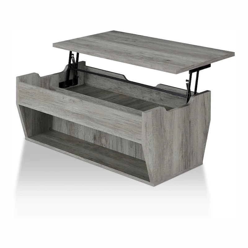 Table basse relevable en bois massif de 104 cm de style rustique