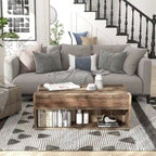 Table basse relevable en bois massif de 104 cm de style rustique