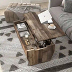 Table basse relevable en bois massif de 104 cm de style rustique