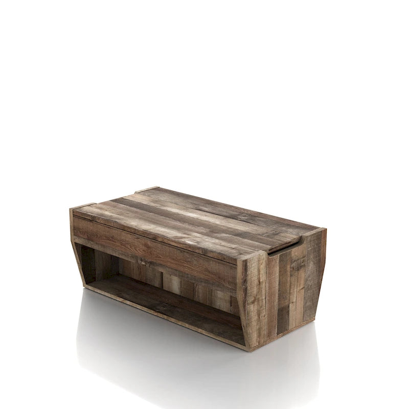 Table basse relevable en bois massif de 104 cm de style rustique