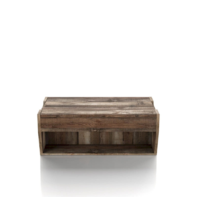 Table basse relevable en bois massif de 104 cm de style rustique