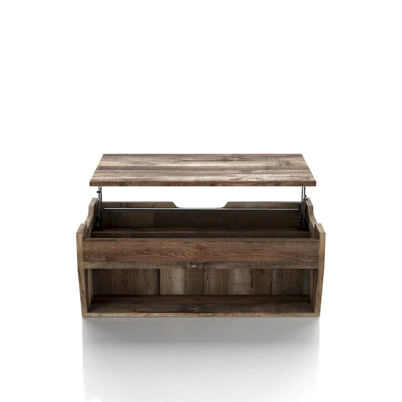 Table basse relevable en bois massif de 104 cm de style rustique