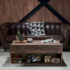 Table basse relevable en bois massif de 104 cm de style rustique