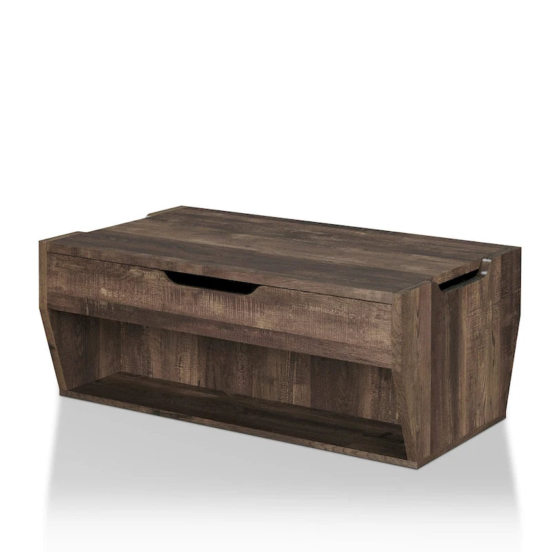 Table basse relevable en bois massif de 104 cm de style rustique