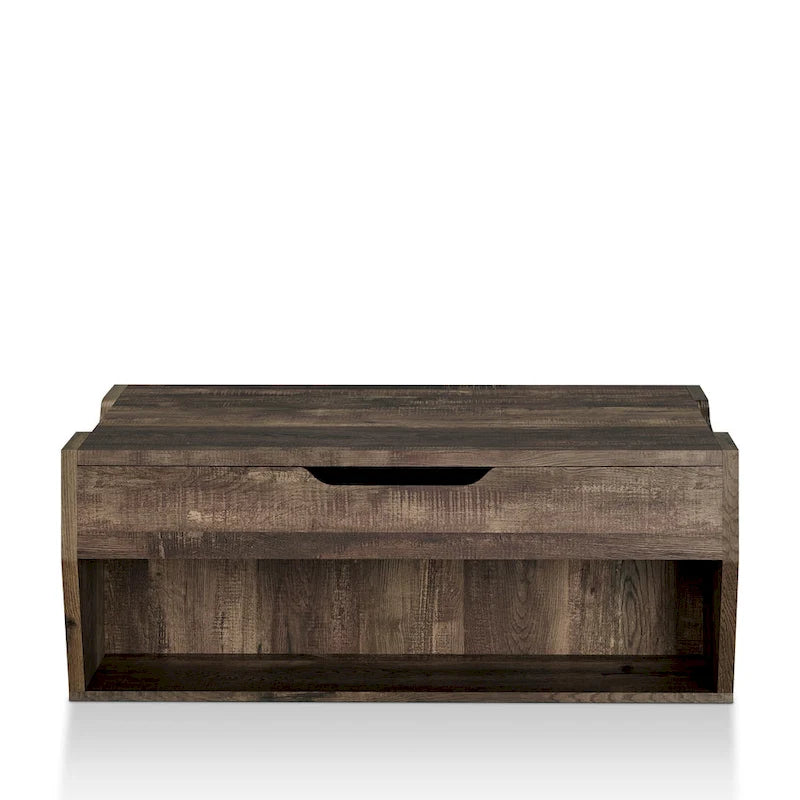 Table basse relevable en bois massif de 104 cm de style rustique