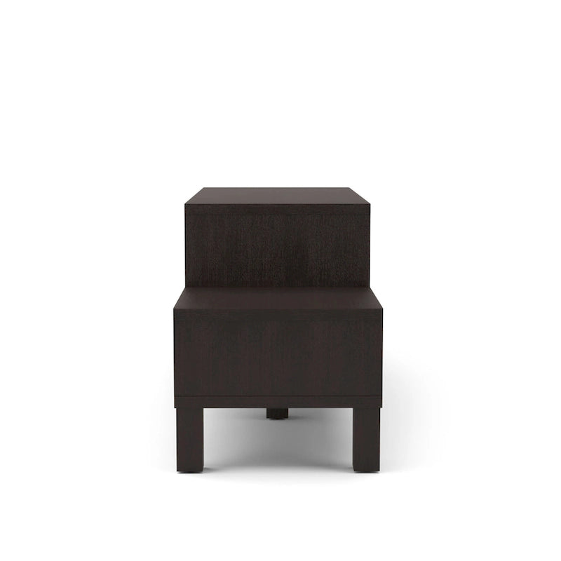 Meuble TV moderne à 3 étagères finition espresso, console média élégante pour le salon