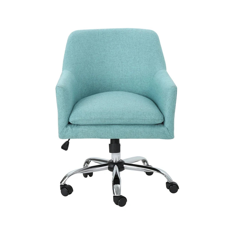 Chaise de bureau de style Mid-Century Modern en tissu (avec piètement chromé)