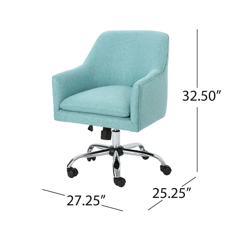 Chaise de bureau de style Mid-Century Modern en tissu (avec piètement chromé)