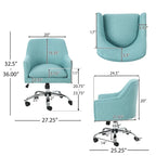 Chaise de bureau de style Mid-Century Modern en tissu (avec piètement chromé)
