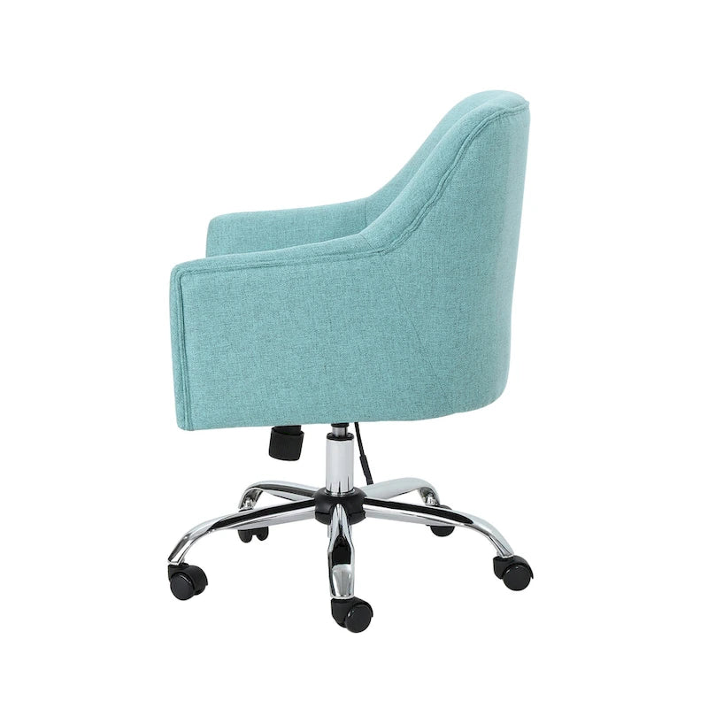 Chaise de bureau de style Mid-Century Modern en tissu (avec piètement chromé)