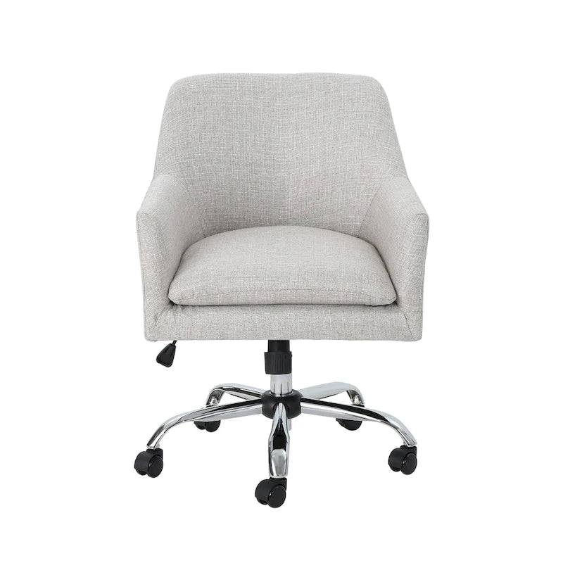 Chaise de bureau de style Mid-Century Modern en tissu (avec piètement chromé)
