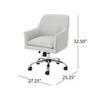 Chaise de bureau de style Mid-Century Modern en tissu (avec piètement chromé)