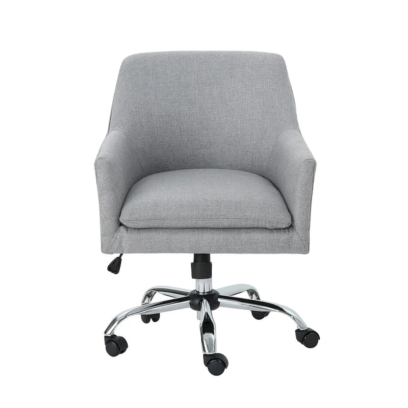 Chaise de bureau de style Mid-Century Modern en tissu (avec piètement chromé)