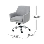 Chaise de bureau de style Mid-Century Modern en tissu (avec piètement chromé)