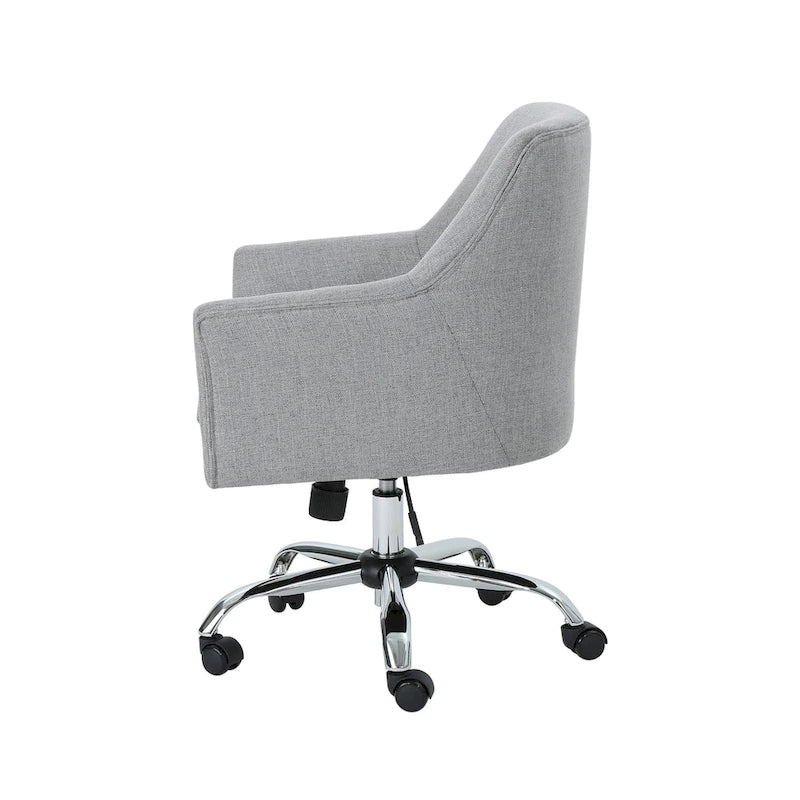 Chaise de bureau de style Mid-Century Modern en tissu (avec piètement chromé)