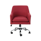 Chaise de bureau de style Mid-Century Modern en tissu (avec piètement chromé)