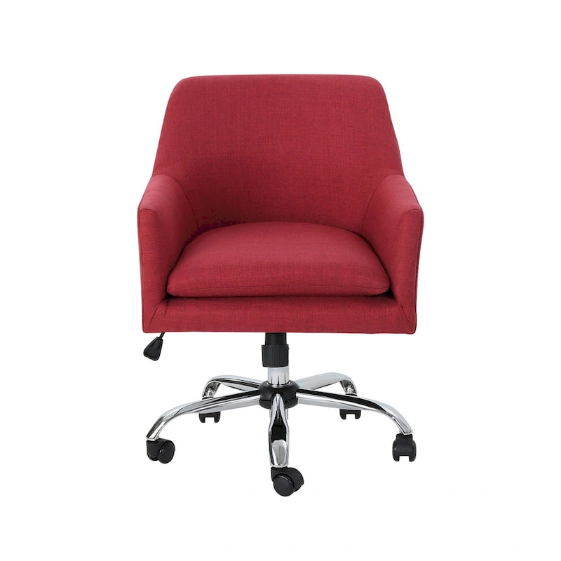 Chaise de bureau de style Mid-Century Modern en tissu (avec piètement chromé)